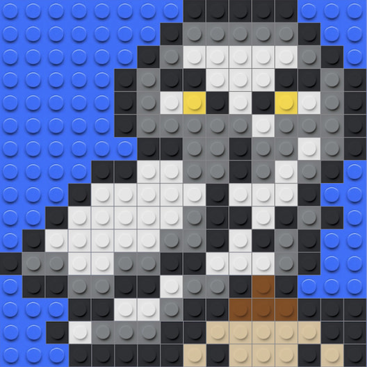 Mosa&iuml;que briques LEGO Hedwige Harry Potter
